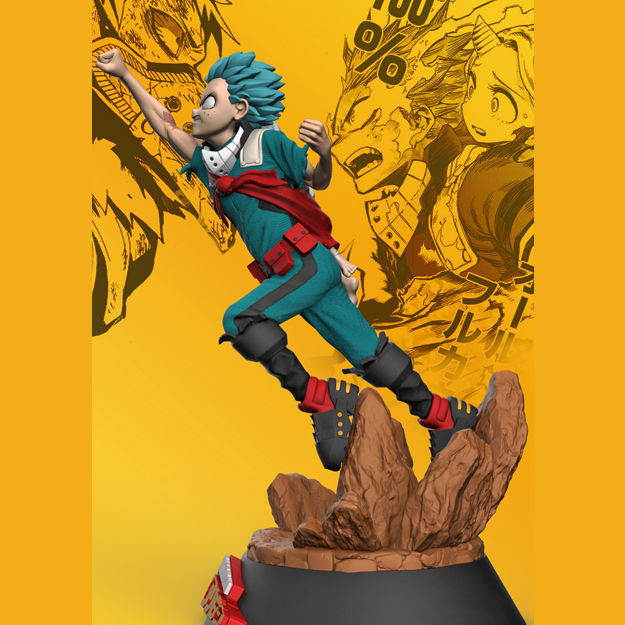 midoriya vs überholung kunst statue myheroakademie eri anime karikatur stilisiert skulpturen my held akademie deku allmight boku shigaraki uraraka fropp izuku 3D print model - Mito3D