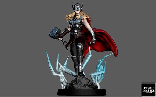 poderoso Thor natalie porteiro amar trovão maravilha MCU 3d impressão arte esculturas 3d print model - Mito3D