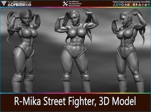 r mika street fighter 3d model rmika character woman anime girl miniatures figurines human statue kombat streetfighter printable printing zbrush games toys 3d print model - Mito3D