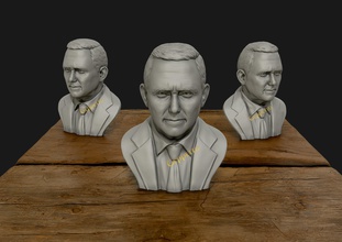 mike pence art mikepence sculpture 3d bust statue portrait male head figurine human politition sculptures 3d print model - Mito3D
