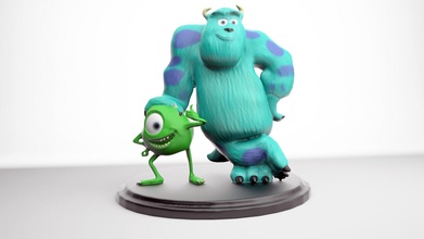 mike sully monster printable figuration cartoon university disney pixar pritable 3dprint 3dfiguration funny friends toy toys games 3d print model - Mito3D