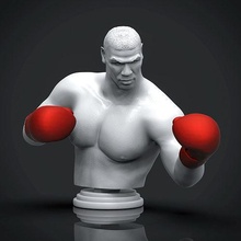 Miguel tyson luchando busto boxeo Boxer peso pesado ligero humano personaje estatua escultura CMB Arte campeones combatiente cabra esculturas 3d print model - Mito3D
