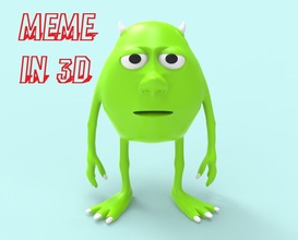 mike wazowski sulley manchar cara meme in 3d brinquedo engraçado piada novidade jogos brinquedos 3d print model - Mito3D