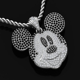 miki mouse pendant art deco hip hop antiq uniq fancy bridal jewellery printable gold silver jewelry pendants 3d print model - Mito3D