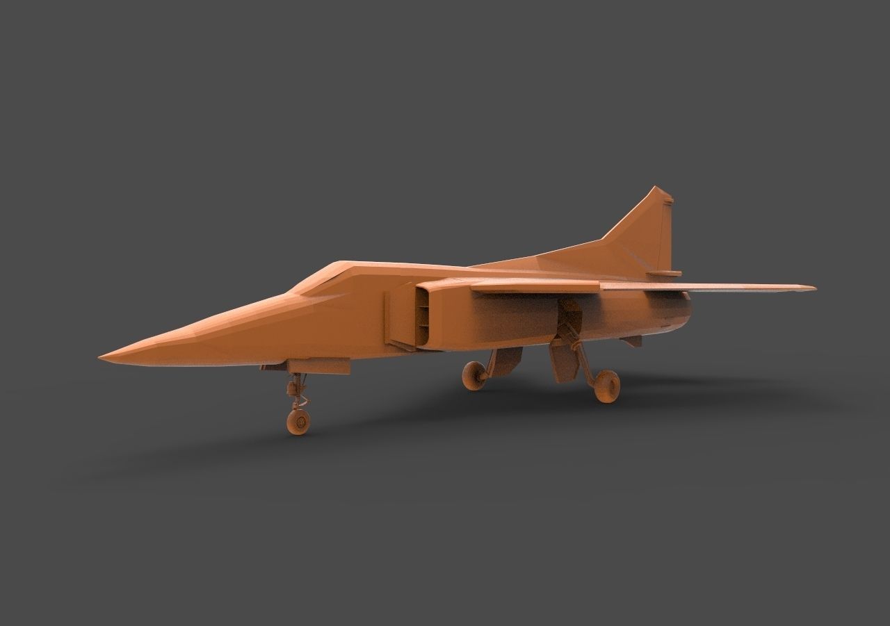 mikoyan gurevich mig 23 kämpfer flugzeug manipulierten peitsche variable geometrie sowjet boden attacke vray hobby diy automobil 3D print model - Mito3D