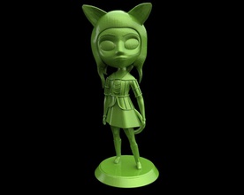 milana plush 3d print model games-toys character figure art game body statue souvenir miniature human girl woman people games toys ears 3d print model - Mito3D