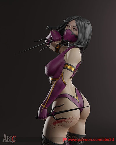 mileena mk mortal kombat mk9 mk11 kitana juegos abe abe3d arte esculturas 3d print model - Mito3D