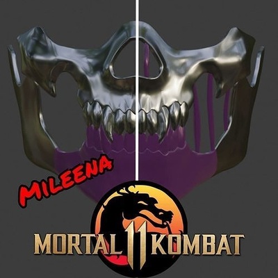 mileena máscara mortal kombat 11 sadakui mk11 mkx kitana jade escarlata casco armadura cosplay moda 3d print model - Mito3D