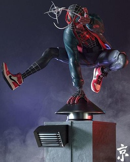 millas morales hombre araña personaje maravilla Arte spiderverse superhéroe cómic súper héroe juegos juguetes impresión película figura esculturas 3d print model - Mito3D