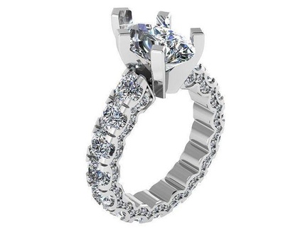 milgrain diamond ring 1954 3d print model gold pave jewelry silver manufacturing fashion design engagement gem printable sterling bracelet cuban earring necklace pendant rings 3d print model - Mito3D