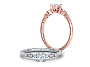 milgrain noivado anel 4 pinos Projeto 3dmodel joalheria moda brilhante cafajeste 4mm pedra diamante argolas EUA Canadá Reino Unido Europa 3d print model - Mito3D