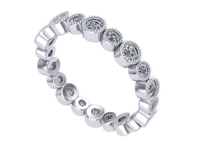 milgran banda jóias ouro diamantes anéis a eternidade 3D print model - Mito3D