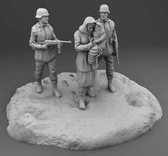 military convoy soviet army ussr german war world danger 3d models printing games toys women guns 3d print model - Mito3D