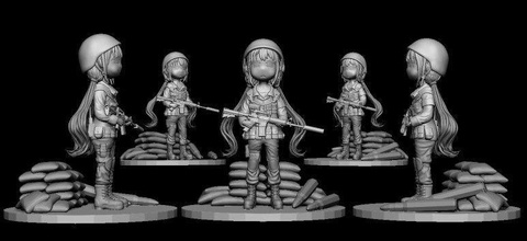 militare ragazza soldato giochi-giocattoli bambino l'arma l'usura l'esercito pigure carattere cartone animato altri giochi i giocattoli 3d print model - Mito3D