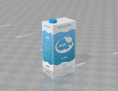 Leche caja sencillo leche cocina casa comida 3d print model - Mito3D