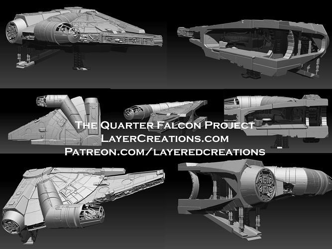 millenium falcon diorama star starwars scifi space spaceship toy ship games toys 3D print model - Mito3D