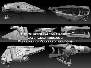 millenium falcon diorama star starwars scifi space spaceship toy ship games toys 3d print model - Mito3D