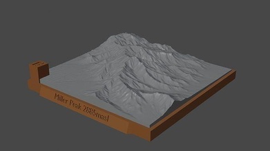 molinero pico montaña paisaje volcán terreno ambiente naturaleza fotogrametría elevación dem Ciencias 3d print model - Mito3D