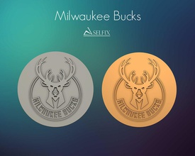 Milwaukee dólares logotipo alívio basquetebol arte esculturas sinais logotipos 3d print model - Mito3D