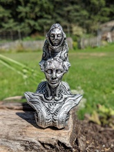 mimic silver figurine ornate woman bust ancient scifi steampunk giger statue future niche art sculptures 3d print model - Mito3D
