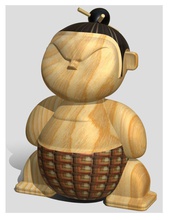 mimushi toy wood wooden art sumo boy games toys 3d print model - Mito3D