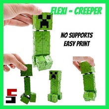 minecraft flexi-creeper articulated print place creeper flexible flexi flexy mob bend bendable games toys 3d print model - Mito3D