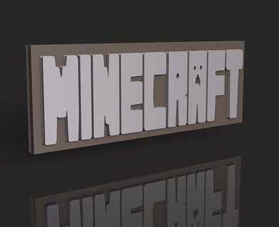 Minecraft logo 3d fanart Eskültür Modelado heykel modelleme stl ürün tasarım oyun juego karakterler digital3d Sanat heykeller 3d print model - Mito3D