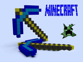 minecraft pickaxe cosplay 3d printed model printing console game gamin play playstation ps character games toys accessories 3d print model - Mito3D