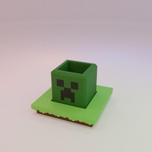 minecraft plantador caixa rastejador flor panela passatempo faça 3d print model - Mito3D
