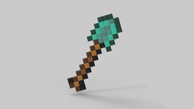 minecraft shovel 3d print cosplay weapon pixel tool pixelated voxel game character cube geometric shape games toys accessories 3d print model - Mito3D