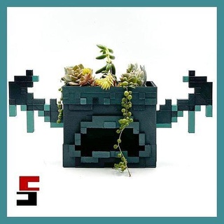 Minecraft guardián plantador maceta cepilladora jardín flor jardinería hogar casa decoración accesorios 3d print model - Mito3D