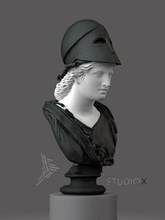 minerva büste of frau tragen helm 3dscan 3dprint zbrush artifect geschichte kunst skulptur stein athena römisch göttin strategie london uk britische museum skulpturen 3d print model - Mito3D