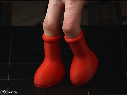 mini grande rojo botas pie personas moda competencia zapatos rojas ropa calzado 3d print model - Mito3D