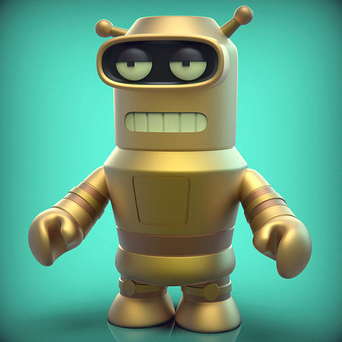 Mini berechnen Zahl Karikatur Futurama Spielzeug Aktion Roboter matt grönend artikuliert Geheimnis David Spiele Spielzeuge 3dprinting 3dprint 3dprintable Charakter 3D print model - Mito3D