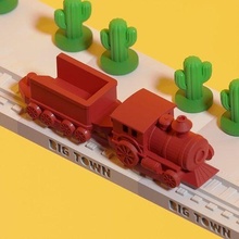 mini city - rail road tracks train transport railway railroad locomotive steam track miniature western cowboy cactus desert wildwest games toys 3d print model - Mito3D