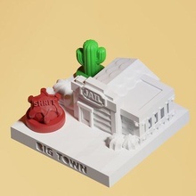 mini città occidentale sceriffo grimes miniatura legge sherrif prigione paesaggio urbano impostato scena giochi giocattoli gioco accessori 3d print model - Mito3D