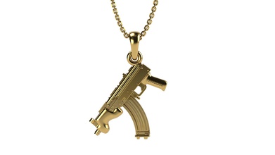 mini draco pendant small jewelry yellow gold white silver printable gun pendants weapon necklace print 3d print model - Mito3D