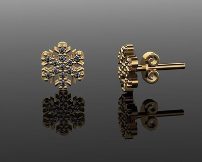 mini pendientes v3 3d impresión modelo arete joyería joya oro imprimible Boda Moda anillo 3d print model - Mito3D