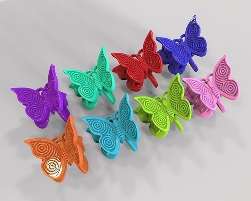 mini capelli clip bambino ragazzi ragazze donne farfalla 90s plastica piccolo 3d stampabile artiglio accessori moda micro bellissimo 3d print model - Mito3D