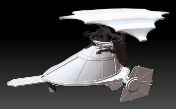 mini equipamento esquife veículo Guerra Estrelas jabba scifi speeder jogos brinquedos 3d print model - Mito3D