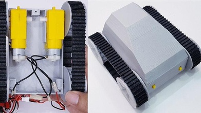 mini robô tanque v2 eletricidade eletrônicos elétrico rc modelo passatempo faça 3d impresso imprimível robôs arduino motorv1 motor engrenagem robótica 3d print model - Mito3D