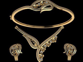 mini set bijoux desing ensemble joyau collier le bracelet gem d'argent diamant d'autres 3d print model - Mito3D