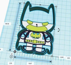 mini super heros batman cookie cutter house kitchen dining 3d print model - Mito3D