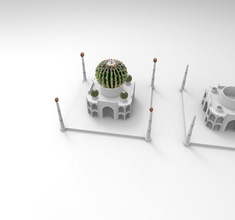 mini taj mahal pot sanat anıt eski tapınak tarihi mezar tarih tajmahal bitki bitkiler heykeller 3d print model - Mito3D