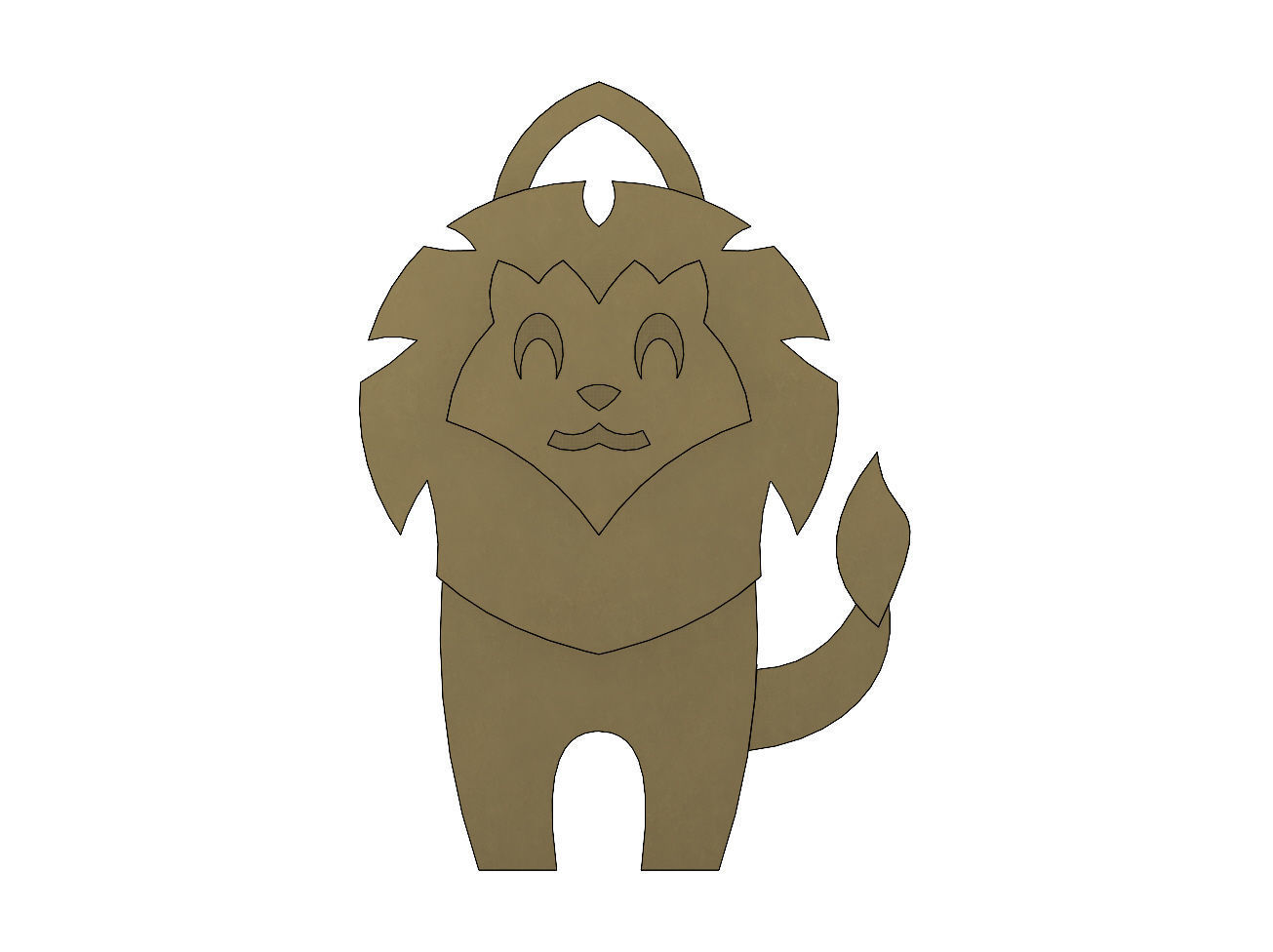 minyatür karikatür aslan kolye cazibe takı yazdırılabilir altın mücevher bilezik hayvan kaplan gümüş sterlin 3D print model - Mito3D