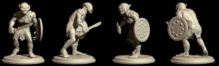 miniature goblin shield 30 mm sculpture dnd paintable figurine tabletop gaming games toys game accessories miniatures figurines 3d print model - Mito3D