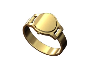 miniatura reloj conformado anillo us talla 6to13 clásico joyería joya imprimible oro plata libra esterlina sello moda lujo grabable rolex suizo hombres pulsera anillos 3d print model - Mito3D