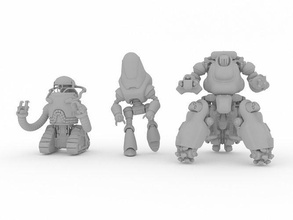 miniatures bot 3d fallout stl sentry protectron medic brain collectible games toys board 3d print model - Mito3D