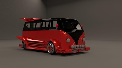 minibus stl vw bus modify tuning volkswagen van minivan combi transporter race racing t1 hippie print hobby diy automotive 3d print model - Mito3D
