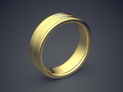 minimal design golden ring small diamonds jewel jewellery jewelry rings wedding diamond brilliant cad fashion beauty finger gem platinum printable detail 3d print model - Mito3D